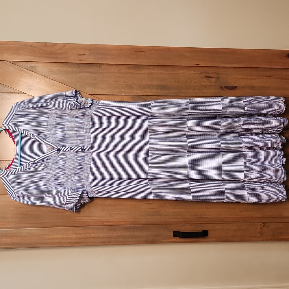 Cracker Barrel Dress Cactus + Pearl Brand Size XXL Blue & White striped dress